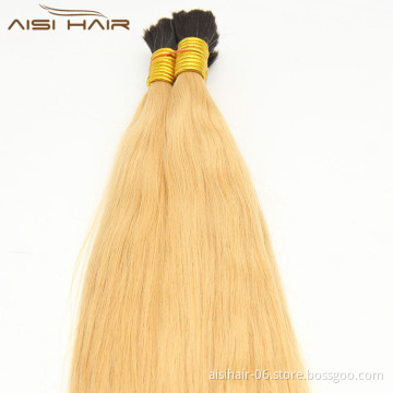 Aisi Hair Unwefted Bulk Hair for Braiding 100% Unprocessed Raw Peruvian Human Hair Bulk